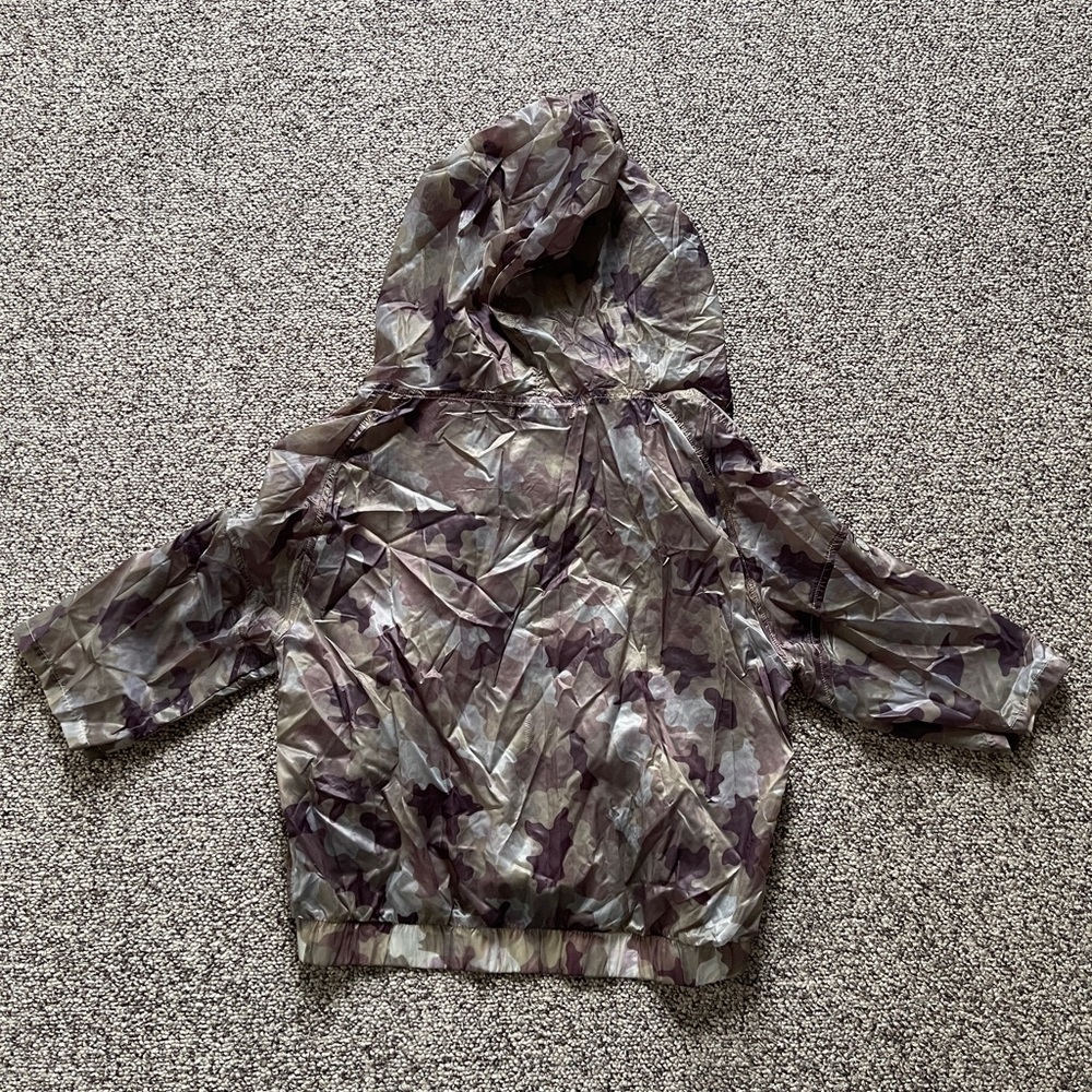 Prada Gray Camouflage Hooded Cropped Windbreaker Jacket 40 - Picture 2 of 4